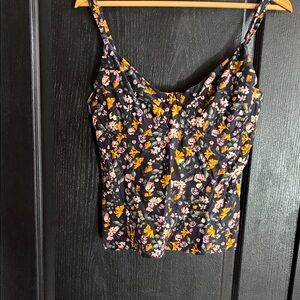 Title Nine Black Floral Swim Camisole